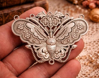 Vintage Chinese Butterfly Pendant | Qing Dynasty Inspired Silver Charm | Traditional Jewelry Necklace