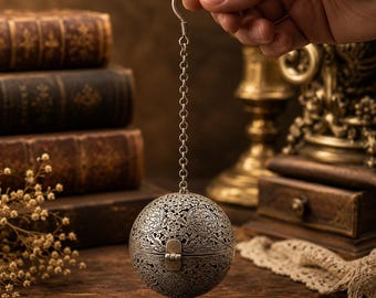 Hand-Antiqued Copper Incense Burner – Gimbal Balanced Hanging Censer