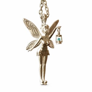 Colar com Pingente de Fada em Prata de Lei S925 - Asas de Anjo Vintage com Lanterna Etérea - Joia Fantástica e Caprichosa