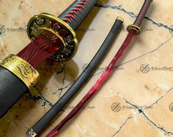 Rivers of Blood Katana Life-size Metal Replica - Elden Ring Decor - Souls borne FanArt