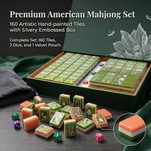 Hand-Painted American Mahjong Set, Oil Painting Style Acrylic Mahjong Tiles, Custom Engraving