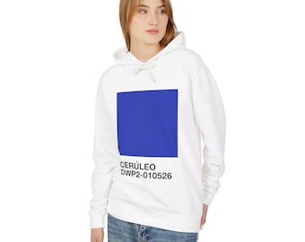 Cerulean Blue Grafik Hoodie, Minimalistischer Streetwear Hoodie, Übergroßer Hoodie Ästhetisch, Ruhige Luxusmode, Unisex Hoodie