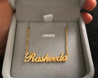 Name Custom Necklace Stainless Steel Choker Necklace Personalized Jewelry Nameplate Pendant