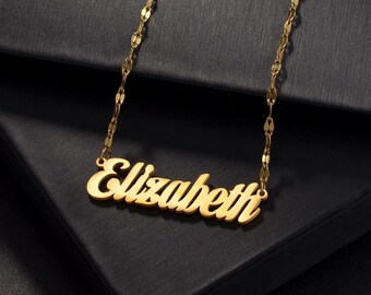 Stainless Steel Custom Name Necklace Personalized Lip Chain Jewelry Gift for Her