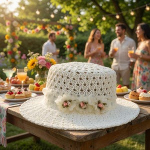 Floral Boater Hat - Etsy display picture 3
