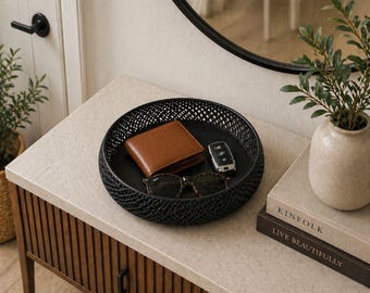 Bol decorativo de malla / Bandeja organizadora para llaves / Decoración moderna para el hogar / Bandeja multiusos para la entrada / Organizador de escritorio minimalista.