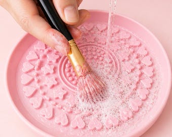Alfombrilla limpiadora de brochas de maquillaje, almohadilla de limpieza texturizada, accesorio de belleza