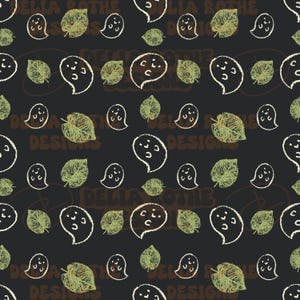 Botanical Boo Seamless Pattern