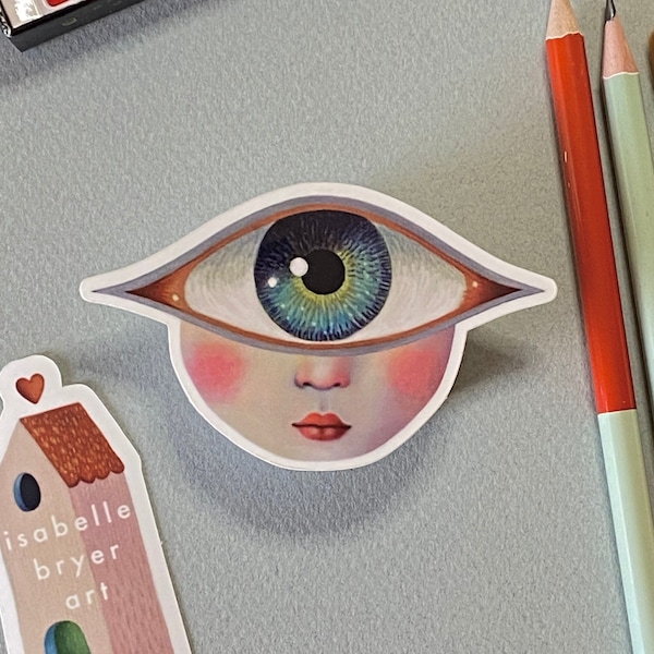 Psychedelic Sticker Eye Design "Japanese Marshmallow"- Glossy Vinyl High Quality Sticker