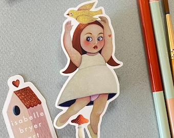 Ballerina Girl Sticker, Tanzende Puppe auf Hochwertigen Matten Vinyl Sticker - ""Dancing Doll"""