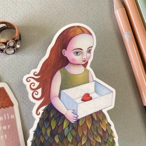 Sticker schattige pop en hart - pop brengt cadeau Hoogwaardige vinylsticker "The Greatest Gift Of All"