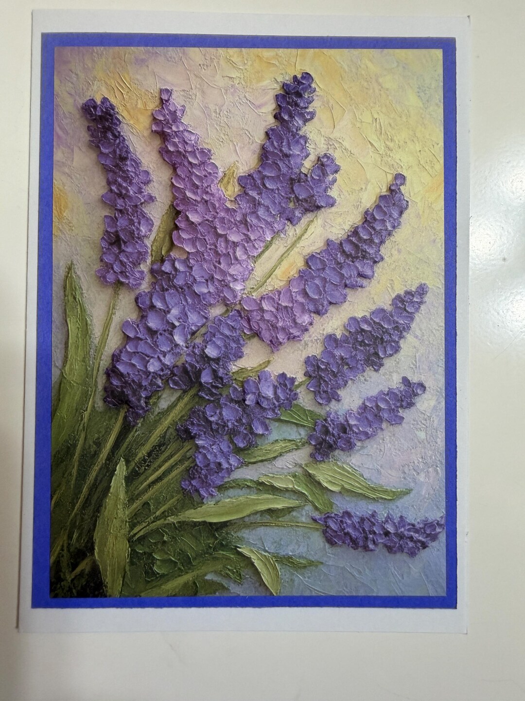 Thinking of You Greeting Card With Purple Flowers - Etsy