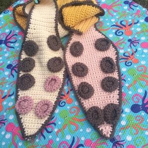 Brown, Cream, Mustard, and Pink Tentacle Scarf