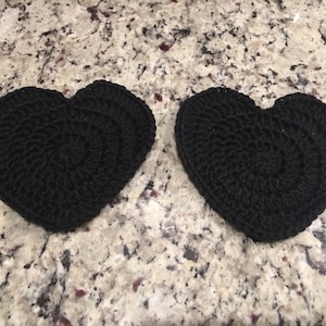 Set of 2 Black Heart Coasters