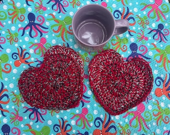 Heart Shaped Red & Grey Mix Coasters