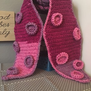 Raspberry  Tentacle Scarf