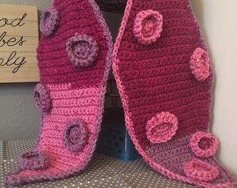 Raspberry  Tentacle Scarf