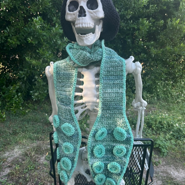 Teals and Seafoam Tentacle Scarf