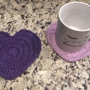 Purple Heart Shaped Coasters