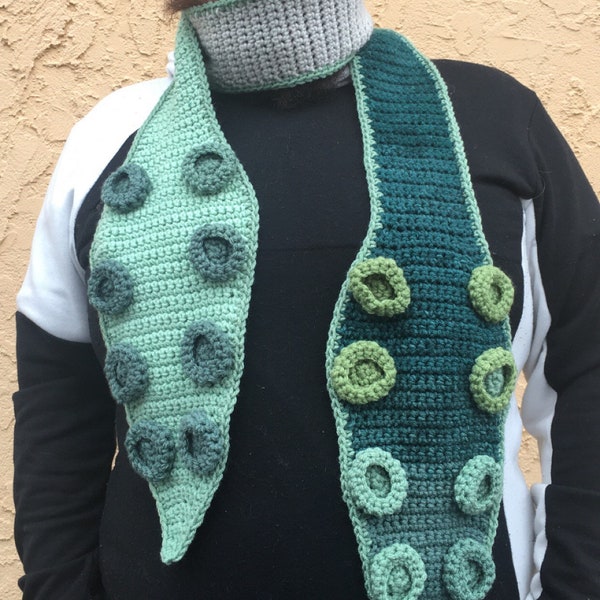 Multishade Green Tentacle Scarf