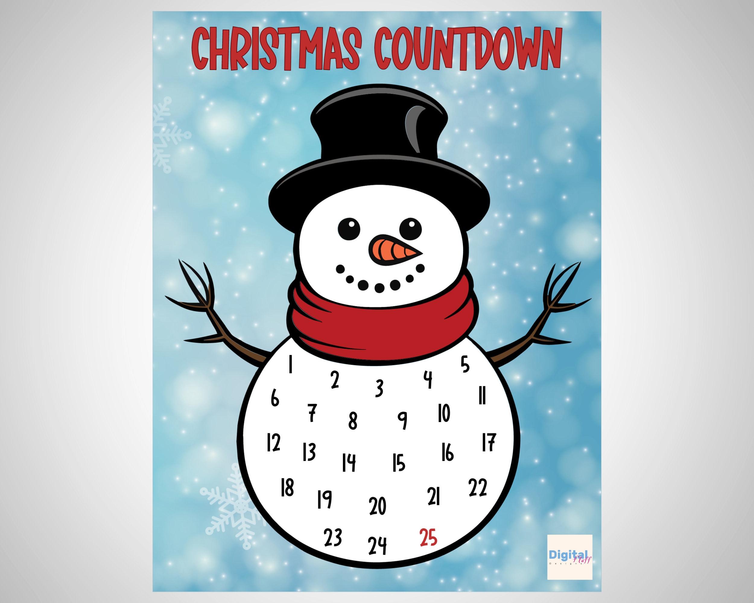Christmas Countdown Cotton Ball Advent Calendar, Snowman, Kids Pom…