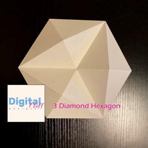 Paper Craft - 3 Diamond Hexagon Template