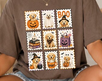 Golden Retriever Halloween Comfort Colors Shirt,  Halloween Dog Shirt,Ghost Dog T-Shirt, Spooky Puppy Gift, Halloween Dog Mom Shirt