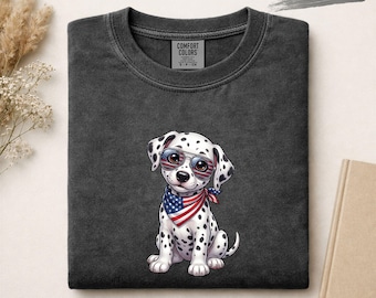 Dalmatian Puppy Shirt, Cute Dog Lover Tee, Funny Spotted Puppy Graphic T-Shirt, Gift for Dalmatian Mom Dad