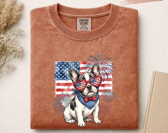 Patriotic Boston Terrier Shirt, Funny 4th of July Dog Tee, Cute American Puppy Graphic T-Shirt, USA Dog Lover Gift