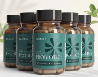 5 Bottles BIOMA Probiotics - Digestive Probiotic for Constipation, Bloating, Gas Relief & Gut Balance-100%Vegan, Gluten Free (150Day Supply)