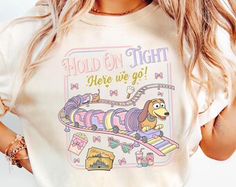 Retro Slinky Dog Dash Comfort Colors Shirt, Hold On Tight Here We Go, Toy Story Land Rollercoaster Shirt, Hollywood Studios Trip 2026