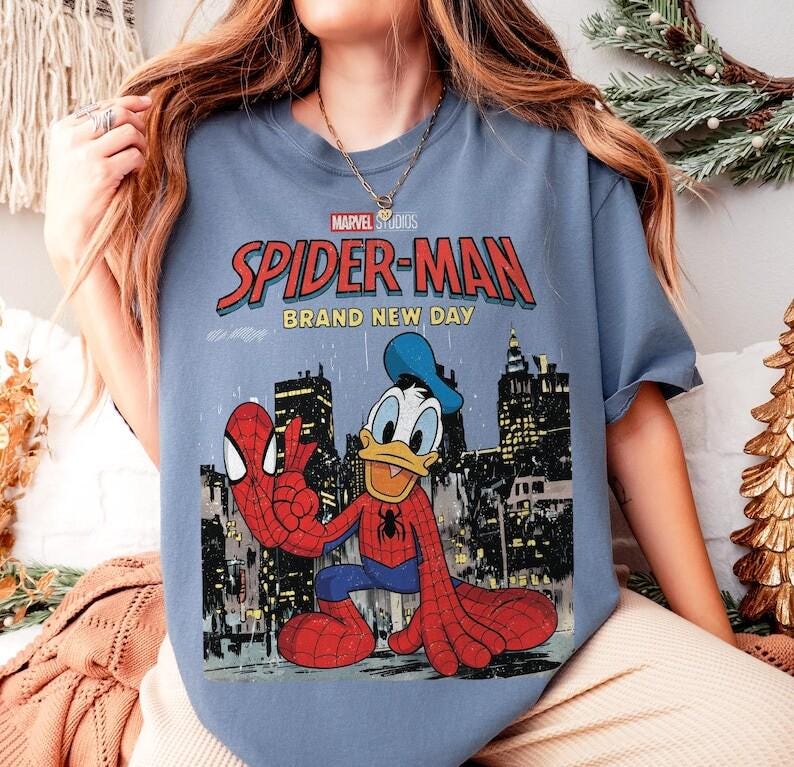 Personalized Vintage Disneyland Spider-Man Brand New Day T-Shirt,Mickey & Friends Shirt,Spiderman MCU Tshirt Tee, Disneyland Spider Kids Tee zdjęcie 6