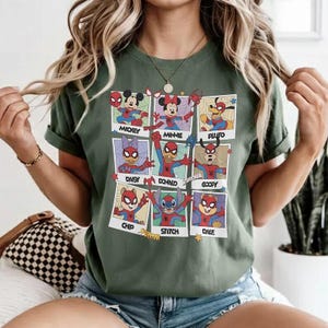 Vintage Disneyland Mickey & Friends Spider Man Cosplay Picture Shirt, Mcu Supper Heroes Tee, Mcu Comics Book, MCU fans Gifts,WDW Trip 2026 image 5