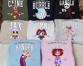 Circus Characters Tshirt, Circus Theme TshirtsTADC Fan Gift, Circus Fan Gift, TADC Jax Pomni Characters Shirt, Cute Circus Fan Gift