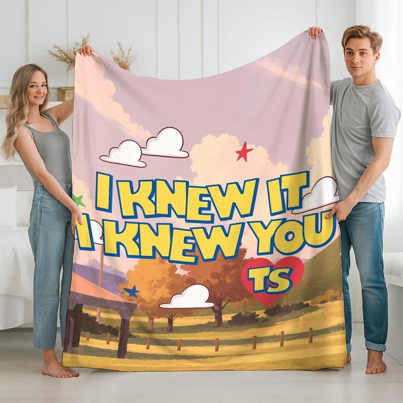 I Knew It I Knew You Fleece Blanket, Disneyland Toy Story 5 Birthday Gift, Toy Story Birthday Blanket image 1
