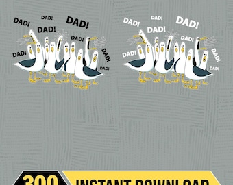 Möwen Papa Lustiges Png, Perfektes Vatertagsgeschenk, Küstenvogel Grafikgeschenk für ihn, Findet Nemo Möwen Png, Sublimation Digital