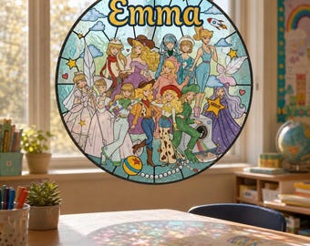 Personalized CowGirl Like Me Glass Suncatcher, Toy Story 5, WDW Disneyland Family Vacation 2026 Trip, DisneyPixar Fest Room Decor