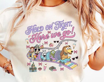 Comfort Colors Slinky Dog Dash Inspired Shirt, Hold On Tight Here We Go Shirt, Toy Story Land Rollercoaster, Disneyland Hollywood Studios