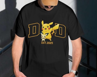 Custom Pika Birthday Shirt, P0kem Family Tee, Custom Dad Child Character Name Year Shirt, Pichu Party Gift