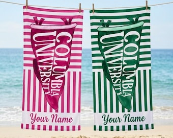 School Spirit Beach Towel,College Pennant Beach Towel, Class of 2026, Graduation Gift,Senior 2026 Gift,High School Grad Gift,University Gift
