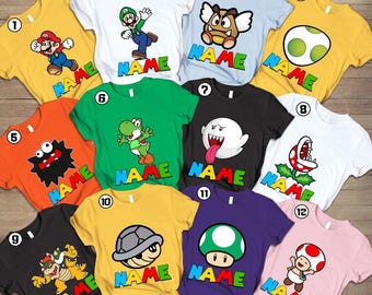 Super Mario Matching Shirts | Super Mario Family Shirts | Mario Bros Group Shirt | Family Birthday Gift | Mario Luigi Bowser Peach Shirt