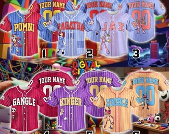 The Amazing Digital Circus Baseball Jersey Premium - Pomni Jax Ragatha Caine Kinger Zooble - Stylish TADC Ringmaster Streetwear for Fans