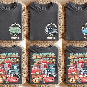 Custom Disney Cars Shirt, Pixar Lightning McQueen Tee, Tow Mater Tee, Radiator Springs Shirt, Disney Family Trip Shirts, Disneyland Tee image 1