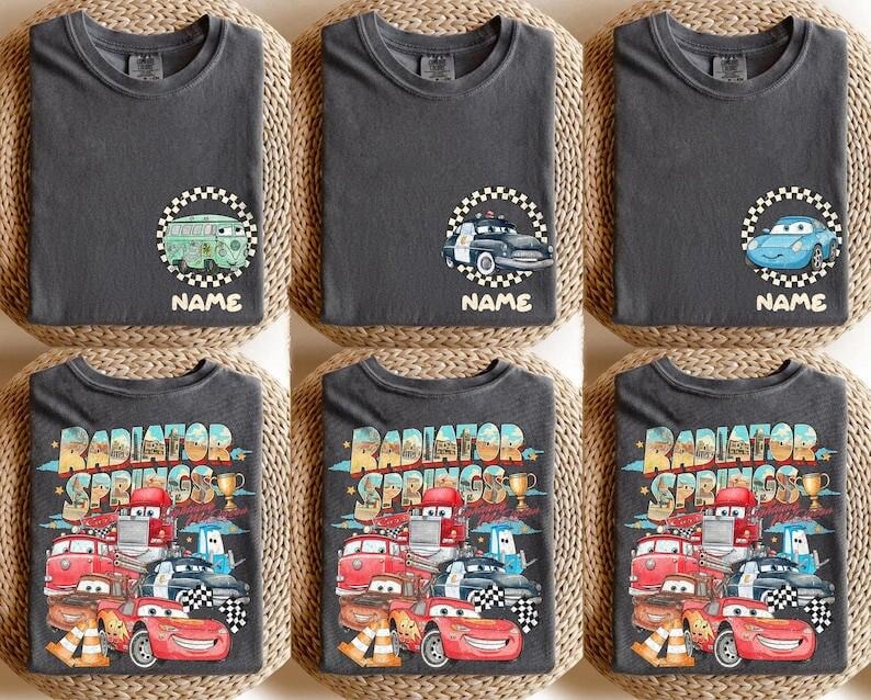 Custom Disney Cars Shirt, Pixar Lightning McQueen Tee, Tow Mater Tee, Radiator Springs Shirt, Disney Family Trip Shirts, Disneyland Tee image 1