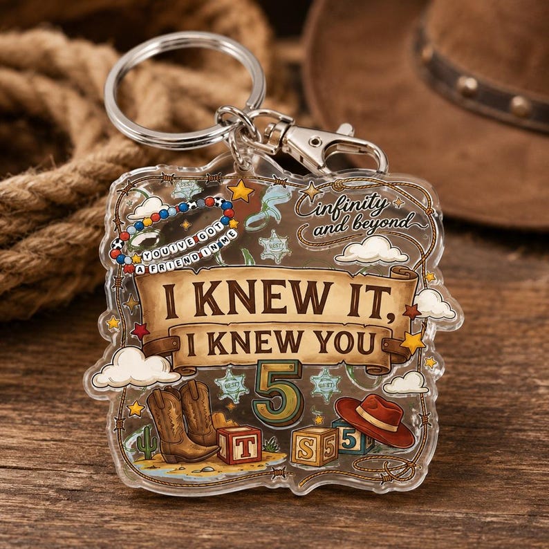 TS and Toy Story 5 Friendship Keychain, I Knew It I Knew You Bag Charm, Pixar Toy Story 5 Kids Belt Bags image 1