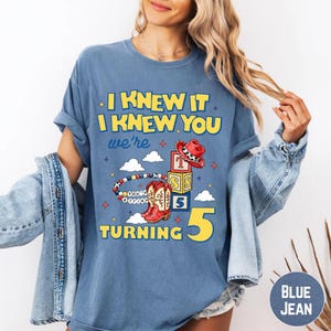 Comfort Colors I Knew It I Knew You Were Turning 5 Shirt, Toy Story 5 Shirt, Disneyland Toy Story 5 Birthday,Toy Story Birthday tee image 2