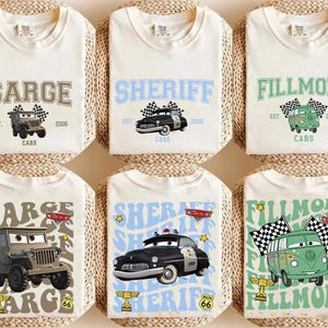 Camiseta Tow Mater Comfort Colors, camiseta de Cars de Disneyland, camiseta de Rayo McQueen de Pixar, camiseta de Sally Carrera, camiseta de Disneyland Vacation Story Land imagen 3