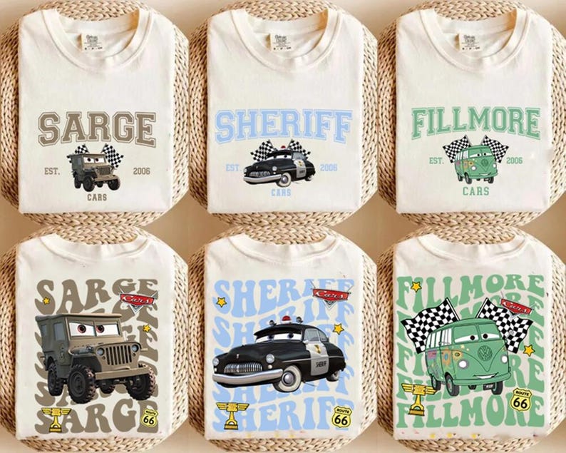 Camiseta Tow Mater Comfort Colors, camiseta de Cars de Disneyland, camiseta de Rayo McQueen de Pixar, camiseta de Sally Carrera, camiseta de Disneyland Vacation Story Land imagen 3