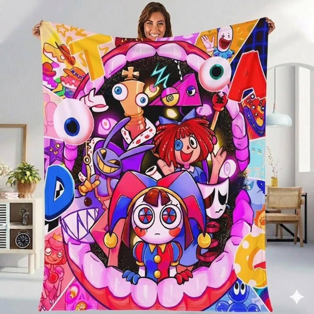 The Amazing Digital Circus Blanket, Jax Pomni Fleece Throw, Kids ...