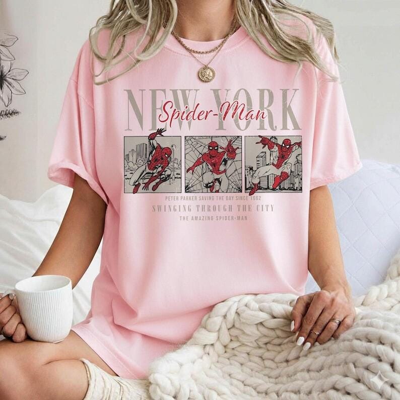 Comfort Colors Vintage Spider-Man Brand New Day T-Shirt: Spiderman Superhero shirt, Tom Holland Spidey Tee, MCU Avengers Spiderman Shirt Tee 画像 3